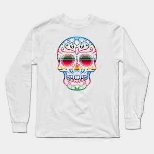 Day of the Dead Colorful Skull Long Sleeve T-Shirt